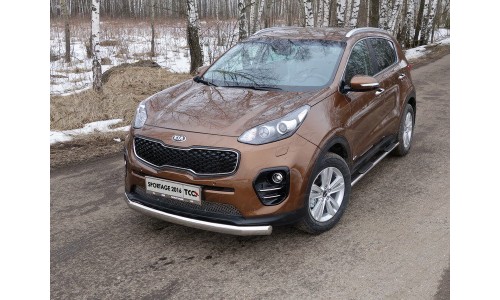 Защита передняя нижняя (овальная) 75х42 мм код KIASPORT16-20 на KIA Sportage (2016-) 