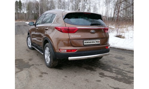 Пороги овальные с накладкой 75х42 мм код KIASPORT16-09 на KIA Sportage (2016-) 