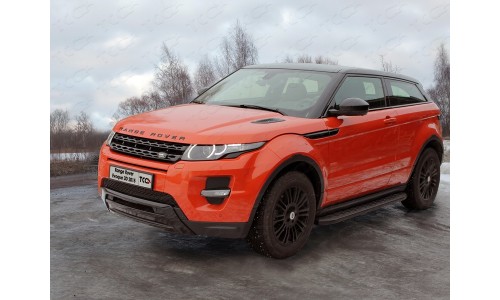 Пороги алюминиевые с пластиковой накладкой (карбон черные) 1720 мм код LREVO3D15-01BL на Range Rover Evoque (2015-) 