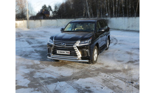 Защита передняя нижняя (двойная) 76,1/50,8 мм код LEXLX450d15-17 на Lexus LX 570/450d (2015-) 