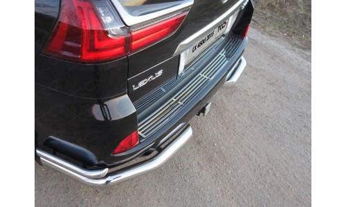 Накладка на задний бампер (лист) код LEXLX450d15-07 на Lexus LX 570/450d (2015-) 