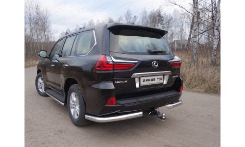 Защита задняя (уголки) 76,1 мм код LEXLX450d15-16 на Lexus LX 570/450d (2015-) 