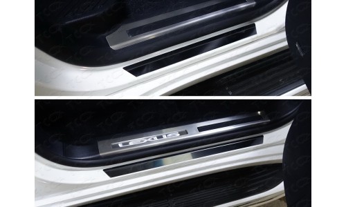 Накладки на пороги (лист зеркальный) код LEXLX450d15-03 на Lexus LX 570/450d (2015-) 