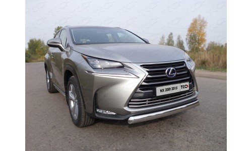 Защита передняя нижняя (овальная) 75х42 мм код LEXNX20015T-01 на Lexus NX 200t (2015-2017) 