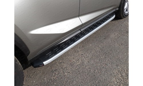 Пороги алюминиевые с пластиковой накладкой 1720 мм код LEXNX17-17AL на Lexus NX (2017-) 
