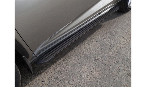 Пороги алюминиевые `Slim Line Black` 1720 мм код LEXNX17-18B на Lexus NX (2017-) 