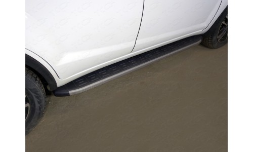 Пороги алюминиевые с пластиковой накладкой (карбон серые) 1720 мм код LIFX6017-21GR на Lifan X60 (2016-) 