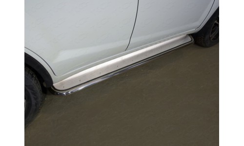 Пороги с площадкой (нерж. лист) 42,4 мм код LIFX6017-15 на Lifan X60 (2016-) 