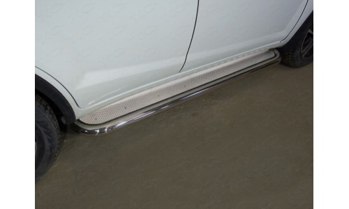 Пороги с площадкой (нерж. лист) 60,3 мм код LIFX6017-17 на Lifan X60 (2016-) 