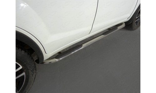 Пороги овальные гнутые с накладкой 75х42 мм код LIFX6017-12 на Lifan X60 (2016-) 