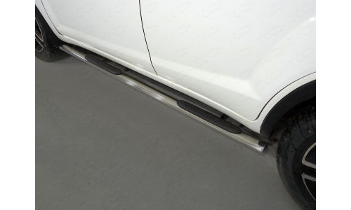 Пороги овальные с накладкой 75х42 мм код LIFX6017-11 на Lifan X60 (2016-) 