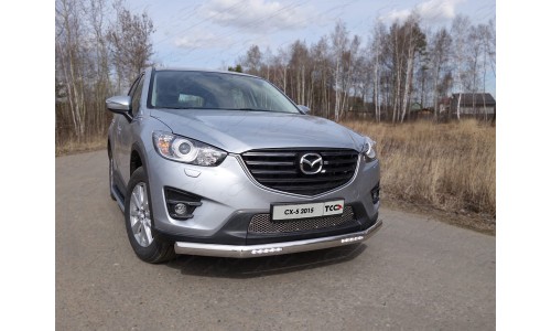 Защита передняя нижняя (овальная (с ходовыми огнями)) 75х42 мм код MAZCX515-05 на Mazda CX-5 (2015-2017) 