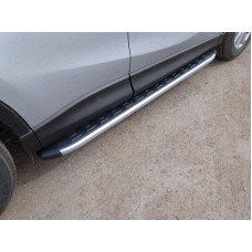 Пороги алюминиевые с пластиковой накладкой (карбон серебро) 1720 мм код MAZCX515-16SL