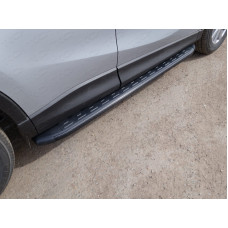 Пороги алюминиевые с пластиковой накладкой (карбон черные) 1720 мм код MAZCX515-16BL