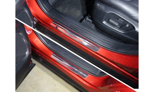 Накладки на пороги (лист зеркальный) 4шт код MAZCX917-01 на Mazda CX-9 (2017-) 