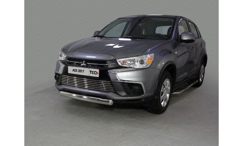 Защита передняя нижняя (овальная) 75х42 мм код MITSASX17-21 на Mitsubishi ASX (2017-) 