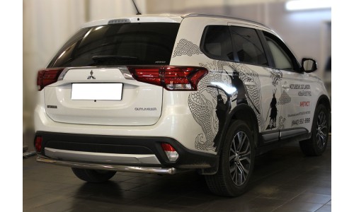 Защита заднего бампера одинарная d-53  на Mitsubishi Outlander (2015-) 