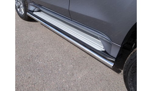 Защита порогов 60,3 мм код MITPASPOR16-14 на Mitsubishi Pajero Sport (2016-) 