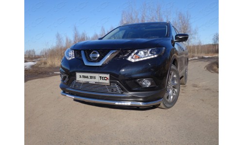 Защита передняя нижняя длинная (с ходовыми огнями) 60,3 мм код NISXTR15-28 на Nissan X-Trail T32 (2015-) 