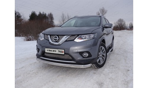Защита передняя нижняя (овальная) 75х42 мм код NISXTR15-01 на Nissan X-Trail T32 (2015-) 