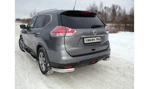 Защита задняя (уголки овальные) 75х42 мм код NISXTR15-19 на Nissan X-Trail T32 (2015-) 