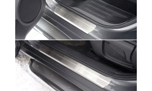 Накладки на пороги (лист шлифованный) код NISXTR15-23 на Nissan X-Trail T32 (2015-) 