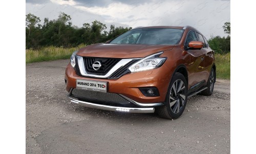 Защита передняя нижняя (овальная с ДХО) 75х42 мм код NISMUR16-05 на Nissan Murano Z52 (2016-) 