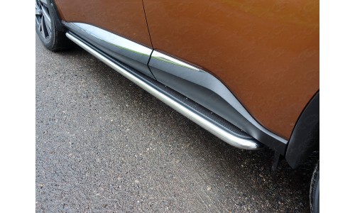 Пороги с площадкой (нерж. лист) 42,4 мм код NISMUR16-14 на Nissan Murano Z52 (2016-) 