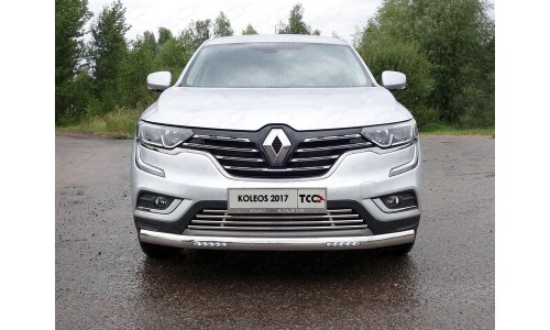 Защита передняя нижняя (овальная с ДХО) 75х42 мм код RENKOL17-43 на Renault Koleos (2017-) 