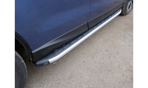 Пороги алюминиевые с пластиковой накладкой 1720 мм код SUBFOR16-06AL на Subaru Forester (2016-) 