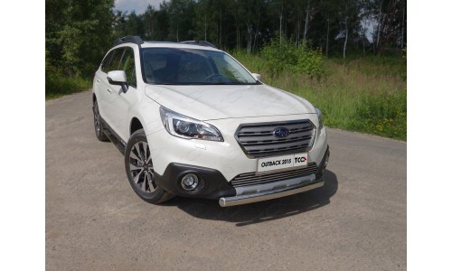 Защита передняя нижняя (овальная) 75х42 мм код SUBOUT15-04 на Subaru Outback (2015-) 
