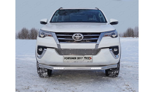 Защита передняя нижняя (с ДХО) 76,1 мм код TOYFORT17-23 на Toyota Fortuner (2017-) 