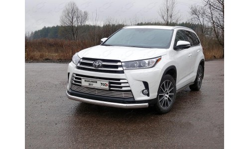 Защита передняя нижняя (овальная) 75х42 мм код TOYHIGHL17-27 на Toyota Highlander (2017-) 