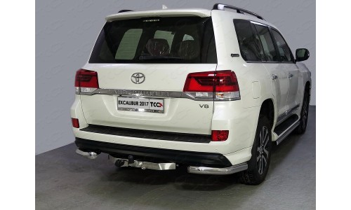 Защита задняя (уголки) 76,1 мм код TOYLC200EXCAL17-24 на Toyota Land Cruiser 200 (Executive,Excalibur) (2016-) 