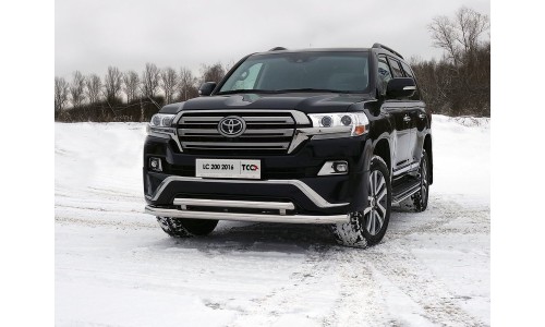 Защита передняя нижняя (двойная) 76,1/60,3 мм код TOYLC200EX16-29 на Toyota Land Cruiser 200 (Executive,Excalibur) (2016-) 