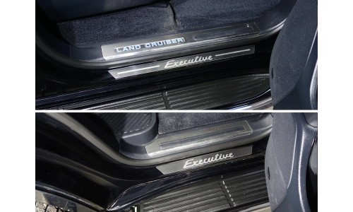 Накладки на пороги (лист шлифованный надпись Executive) 4шт код TOYLC200EX16-18 на Toyota Land Cruiser 200 (Executive,Excalibur) (2016-) 