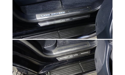 Накладки на пороги (лист шлифованный надпись LC 200) 4шт код TOYLC200EX16-31 на Toyota Land Cruiser 200 (Executive,Excalibur) (2016-) 