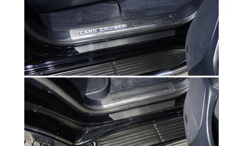 Накладки на пороги (лист шлифованный) 4шт код TOYLC200EX16-16 на Toyota Land Cruiser 200 (Executive,Excalibur) (2016-) 