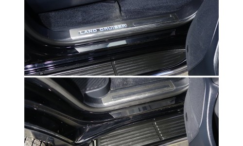 Накладки на пороги (лист зеркальный) 4шт код TOYLC200EX16-15 на Toyota Land Cruiser 200 (Executive,Excalibur) (2016-) 