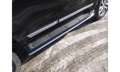 Защита порогов 42,4 мм код TOYLC200EX16-01 на Toyota Land Cruiser 200 (Executive,Excalibur) (2016-) 