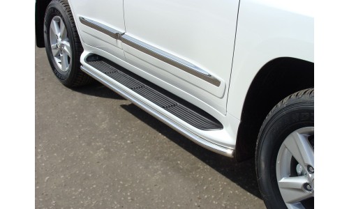 Защита порогов 50,8 мм код TOYLC200EX16-02 на Toyota Land Cruiser 200 (Executive,Excalibur) (2016-) 