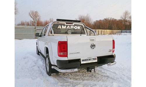 Защита кузова и заднего стекла со светодиодной фарой 75х42 мм (на кузов) код VWAMAR17-24 на Volkswagen Amarok (2016-) 