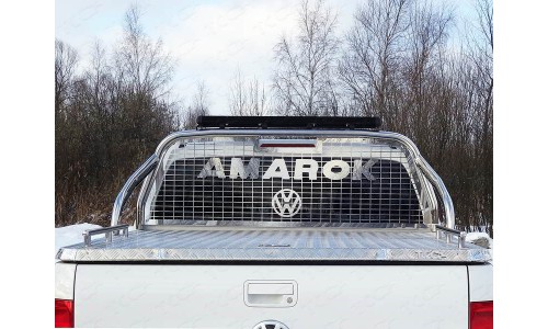 Защита кузова и заднего стекла со светодиодной фарой 75х42 мм (на крышку) код VWAMAR17-20 на Volkswagen Amarok (2016-) 