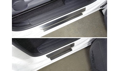 Накладки на пороги (лист шлифованный) код VWAMAR17-40 на Volkswagen Amarok (2016-) 