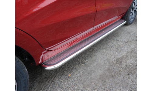 Пороги с площадкой (нерж. лист) 42,4 мм код LADXRAY16-20 на Lada XRAY (2016-) 