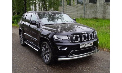 Защита передняя нижняя (двойная) 76,1/42,4 мм код GRCHER17-12 на Jeep Grand Cherokee (2017-) 