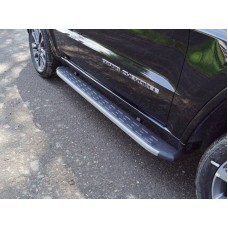 Пороги алюминиевые с пластиковой накладкой (карбон серые) 1820 мм код GRCHER17-23GR