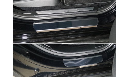 Накладки на пороги (лист зеркальный) 4шт код GRCHER17-02 на Jeep Grand Cherokee (2017-) 