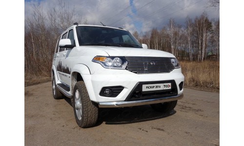 Защита передняя нижняя (овальная) 75х42 мм код UAZPIC2016-12 на UAZ PATRIOT PICKUP (2015-) 