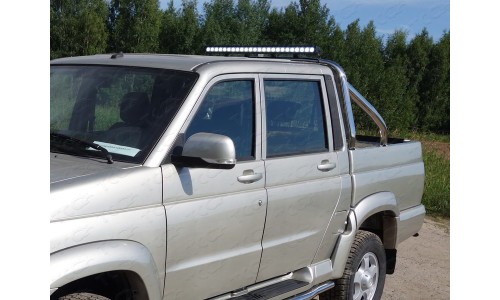 Защита кузова 75х42 мм со светодиодной фарой код UAZPIC2016-28 на UAZ PATRIOT PICKUP (2015-) 
